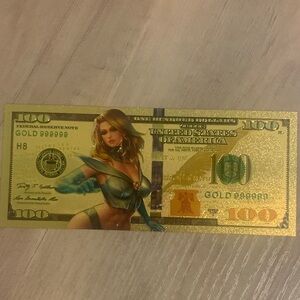 Gold Novelty 100 Dollar Bill with Character Design Emma Frost